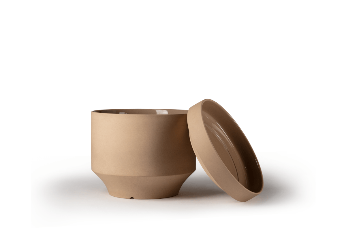 Round Two Ceramic Planter – 4", 6", 8", 10" (With Drainage & Saucer) - Ed's Plant Shop