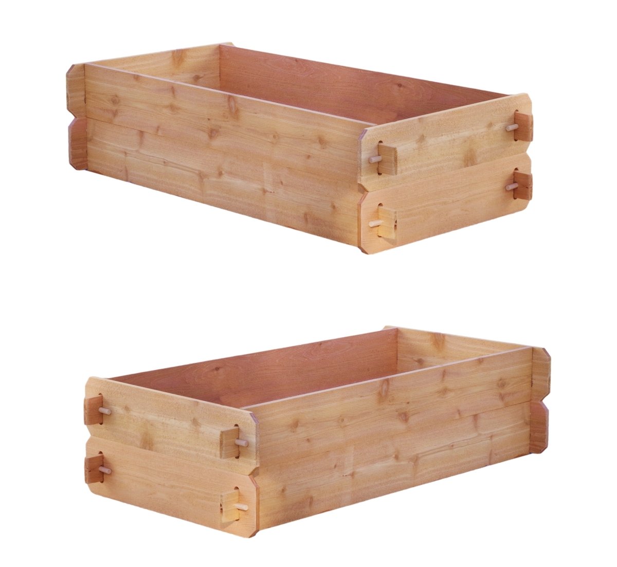SET OF 2 Timberlane Gardens Easy Raised Garden Bed Kits. Double Deep. Select Cedar. Mortise & Tenon. 2' W x 4' L - Ed's Plant Shop