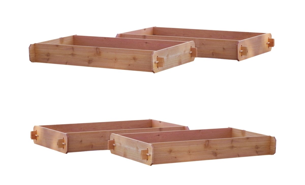 SET OF 2 Timberlane Gardens Easy Raised Garden Bed Kits. Double Deep. Select Cedar. Mortise & Tenon. 2' W x 4' L - Ed's Plant Shop