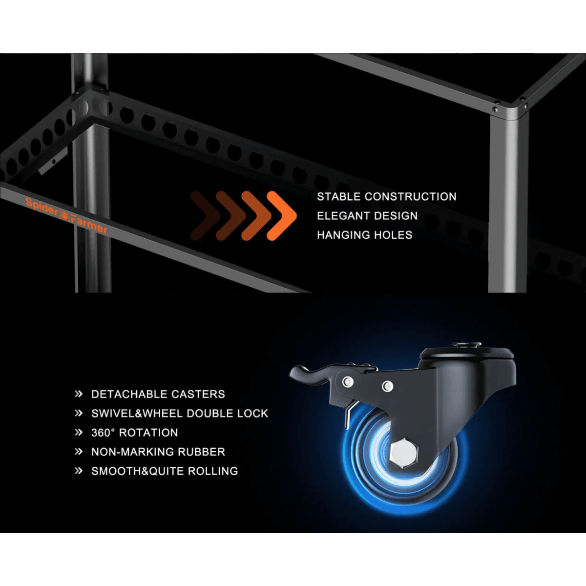 Spider Farmer 3 Tier Metal Plant Stand with Trays - Ed's Plant Shop
