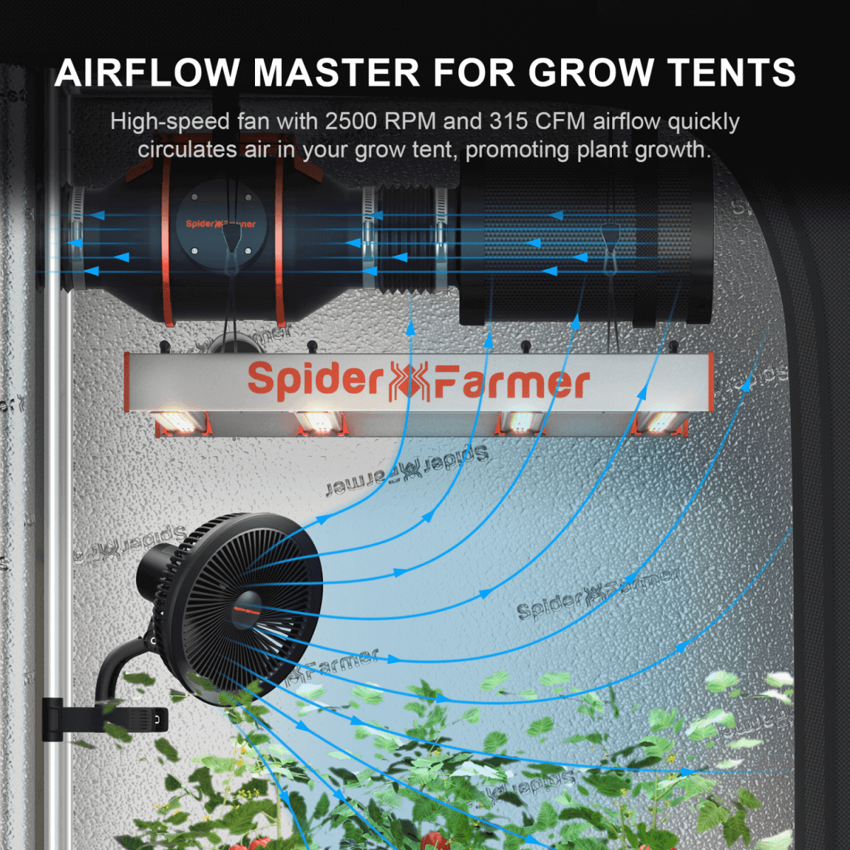 Spider Farmer 6" Clip - On Fan for Indoor Plants - Ed's Plant Shop