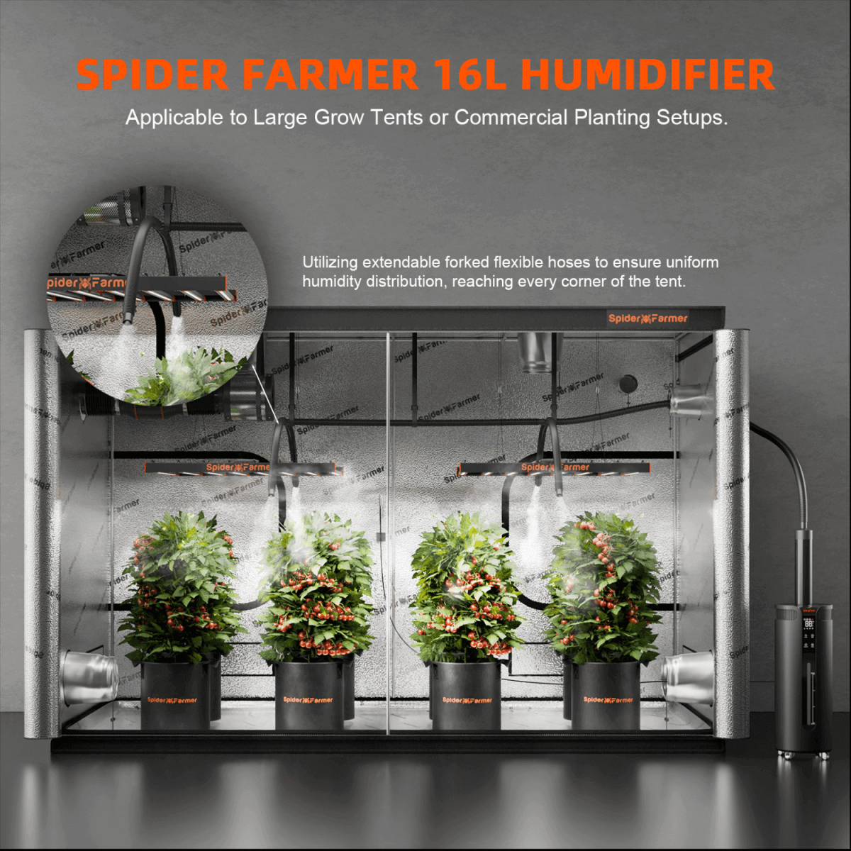 Spider Farmer Cool Mist Humidifier 16L | Precision Humidity Control for Grow Tents - Ed's Plant Shop