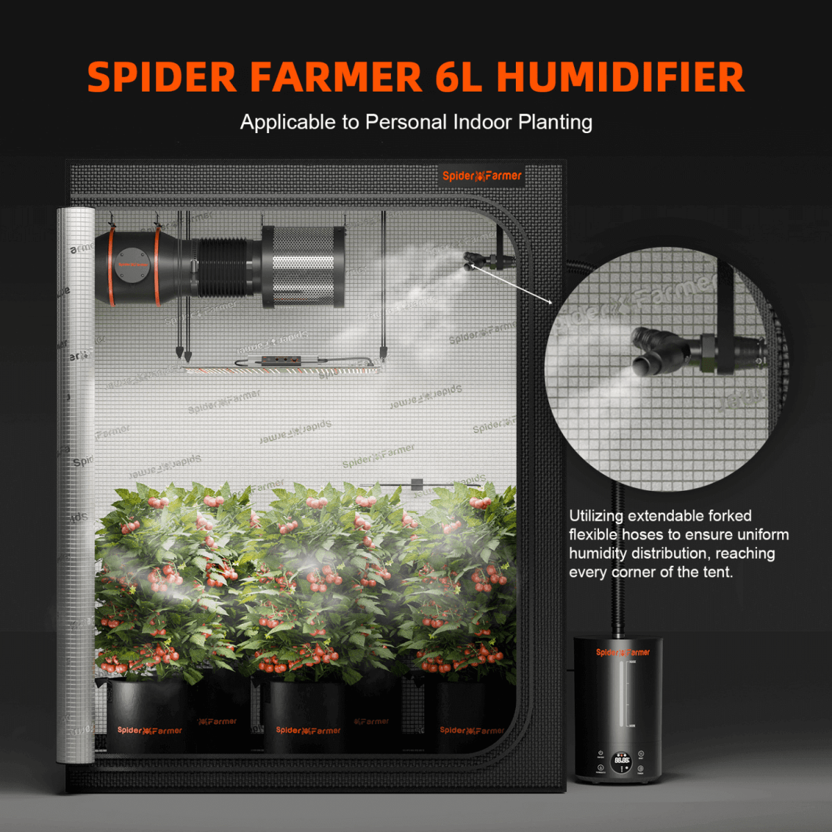 Spider Farmer Cool Mist Humidifier 6L | Compact Humidity Solution for Grow Tents - Ed's Plant Shop