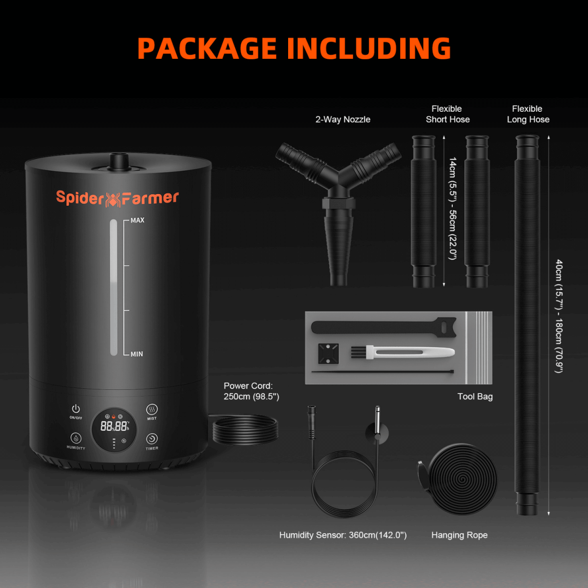 Spider Farmer Cool Mist Humidifier 6L | Compact Humidity Solution for Grow Tents - Ed's Plant Shop