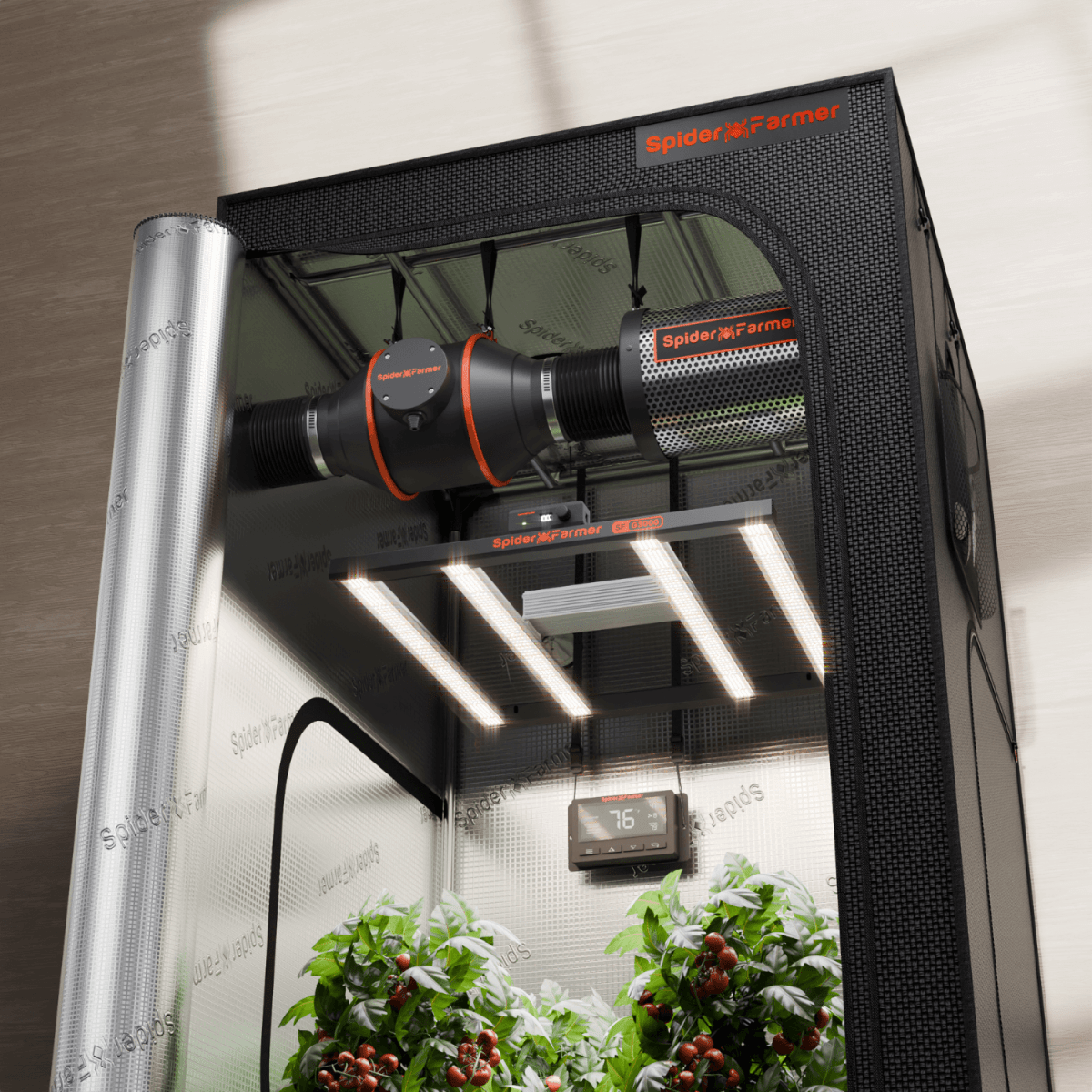 Spider Farmer G3000 Grow Light + 3' x 3' Grow Tent + Fan Combo - Ed's Plant Shop