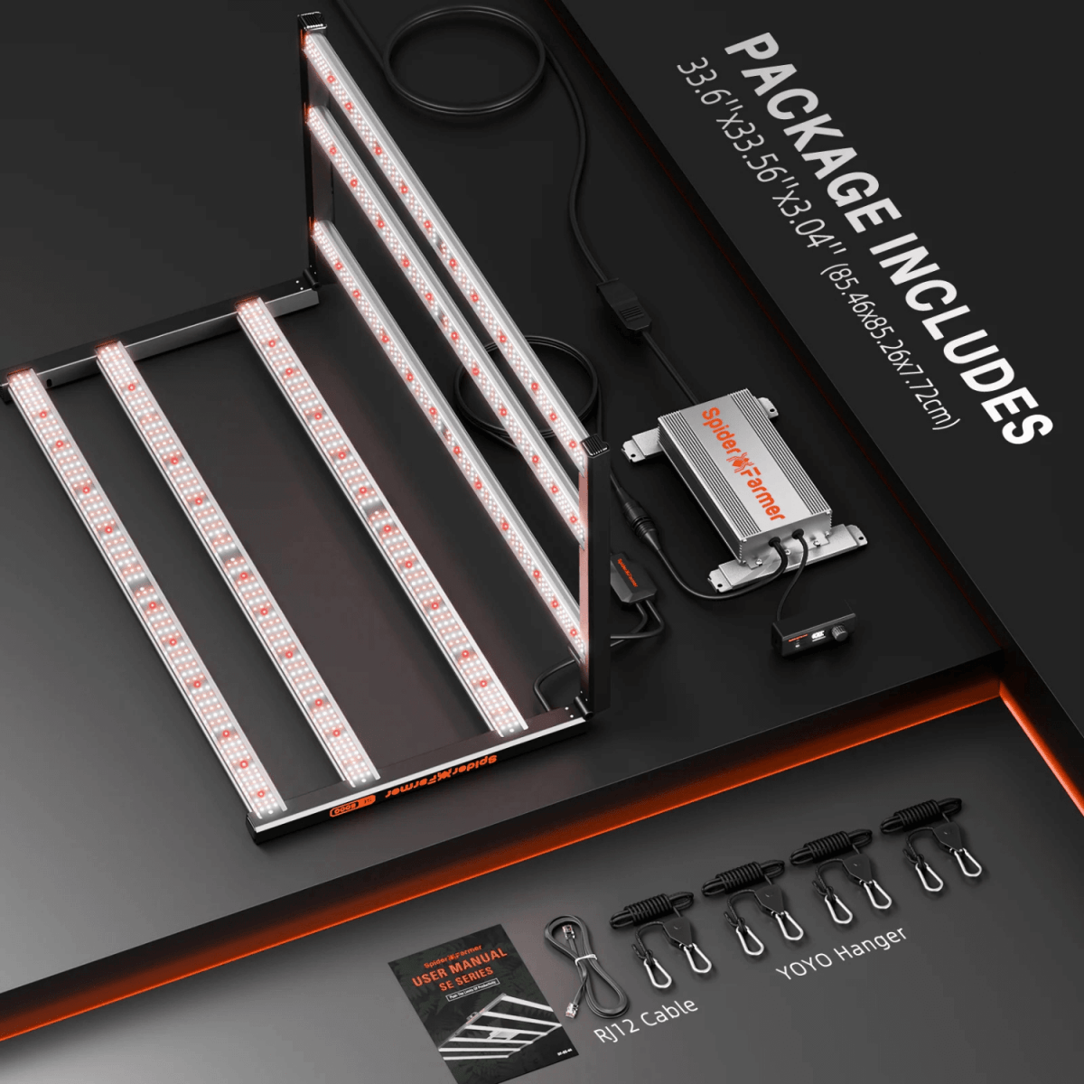 Spider Farmer SE5000 480W Dimmable Full Spectrum LED Grow Light - Ed's Plant Shop