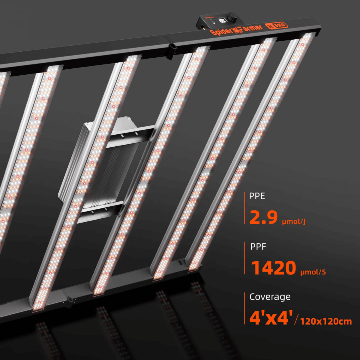 Spider Farmer SE5000 480W Dimmable Full Spectrum LED Grow Light - Ed's Plant Shop