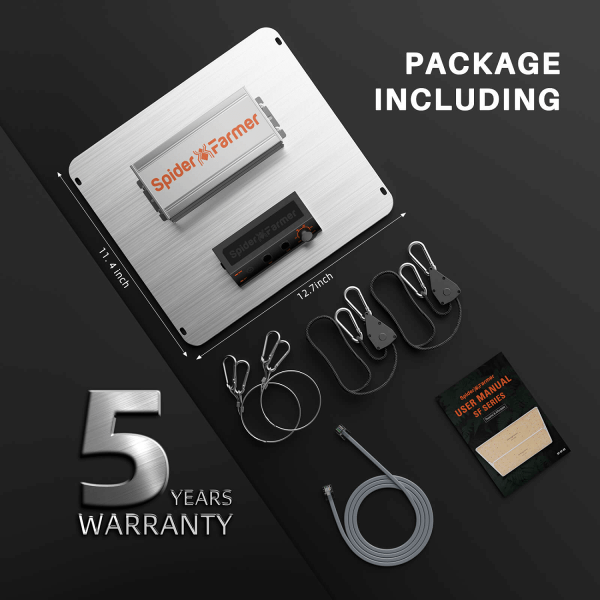 Spider Farmer SF1000 100W Dimmable Full Spectrum LED Grow Light | Advanced Horticulture Lighting - Ed's Plant Shop