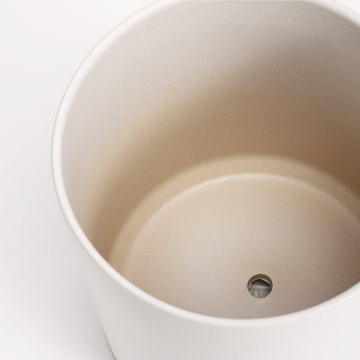 The Ceramic Cylinder Planter with Saucer, 2nd Generation - Ed's Plant Shop
