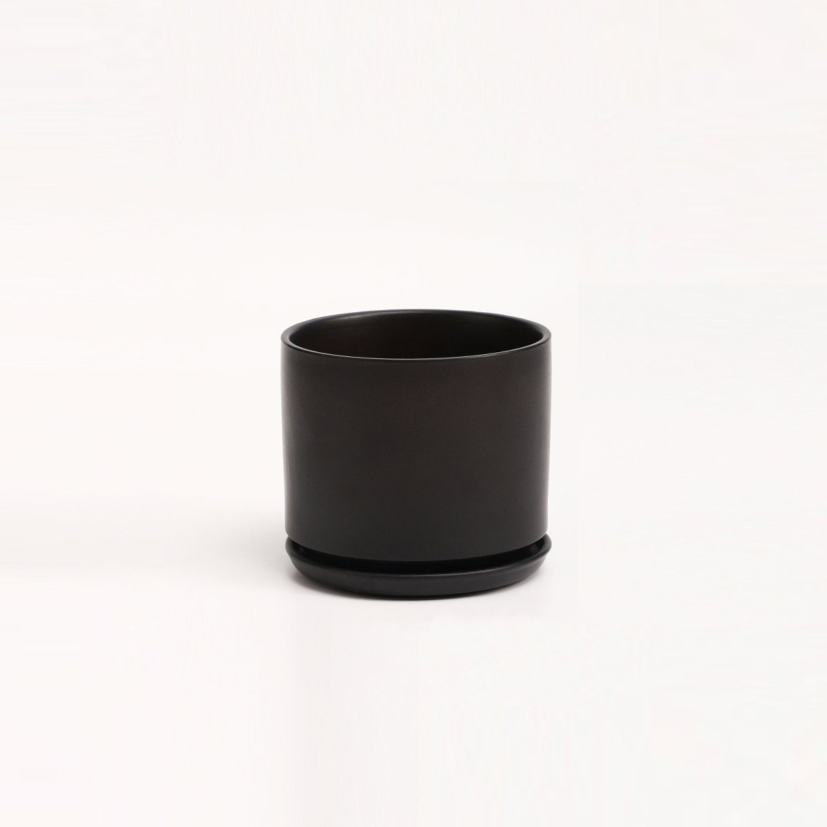The Ceramic Cylinder Planter with Saucer, 2nd Generation - Ed's Plant Shop
