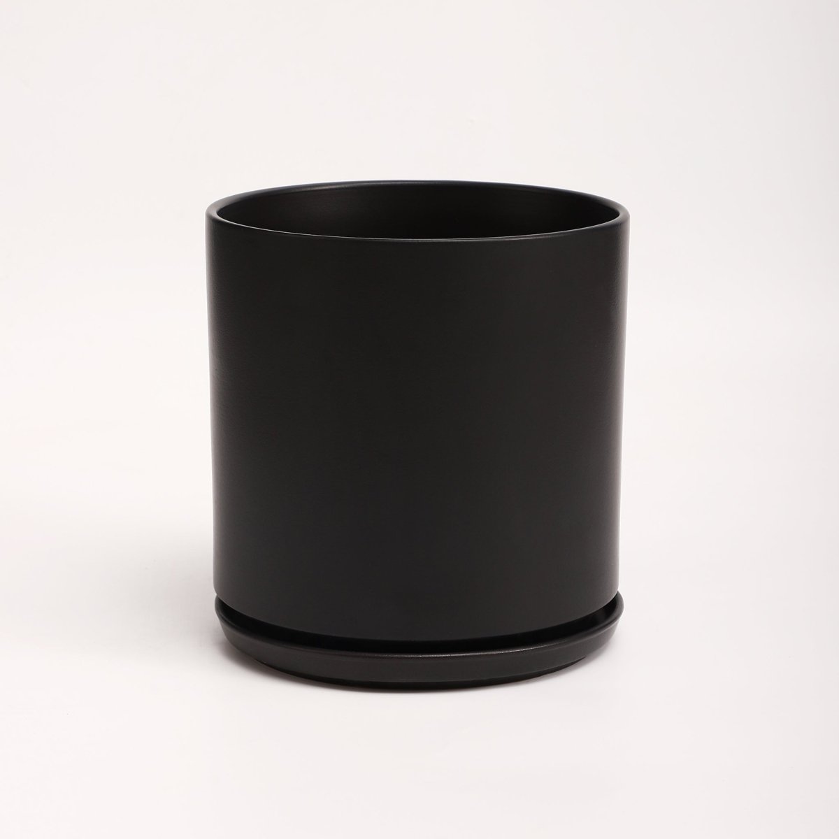 The Ceramic Cylinder Planter with Saucer, 2nd Generation - Ed's Plant Shop