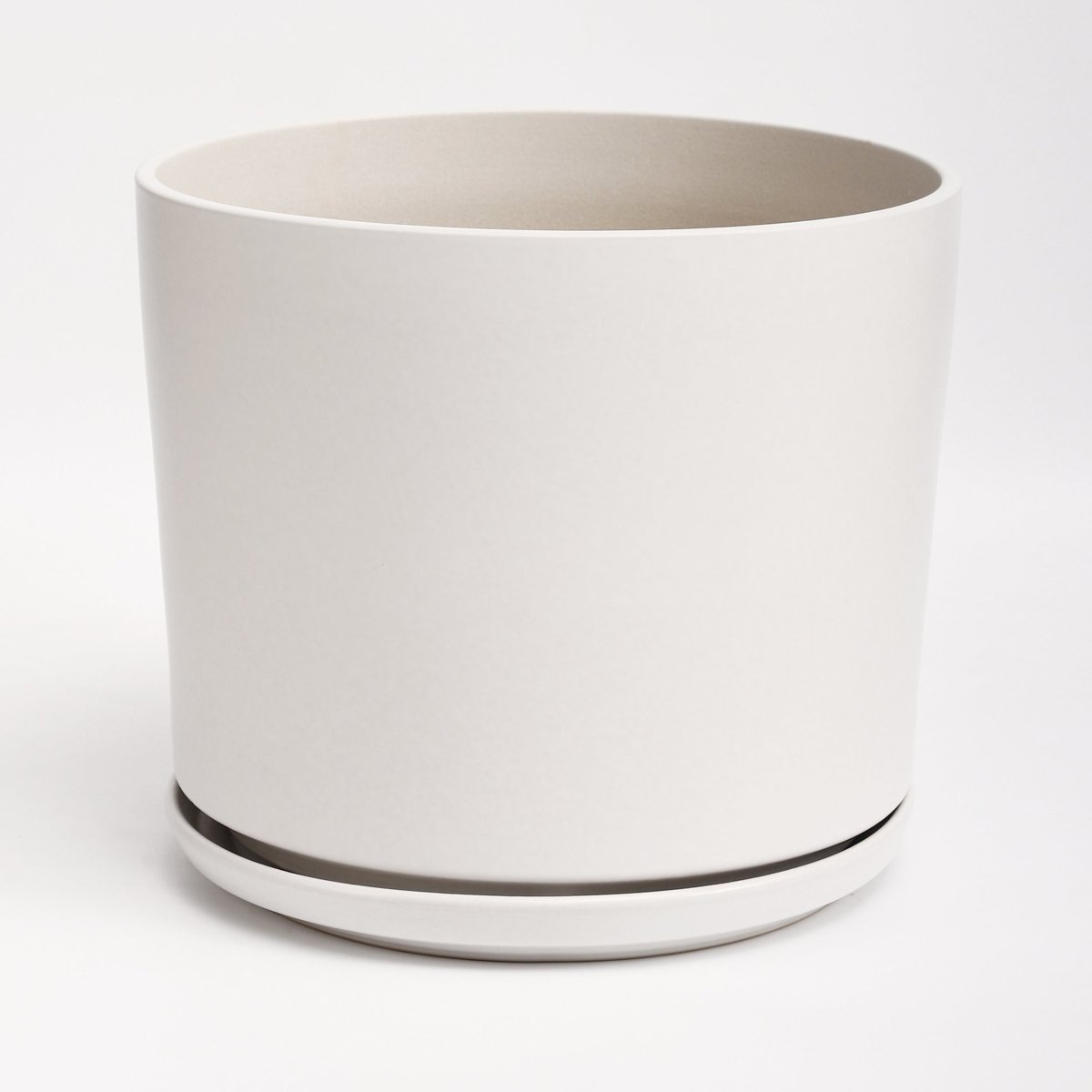 The Ceramic Cylinder Planter with Saucer, 2nd Generation - Ed's Plant Shop