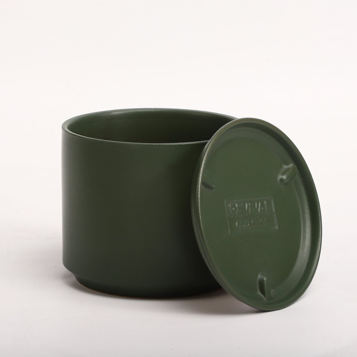 The Ceramic Cylinder Planter with Saucer, 2nd Generation - Ed's Plant Shop