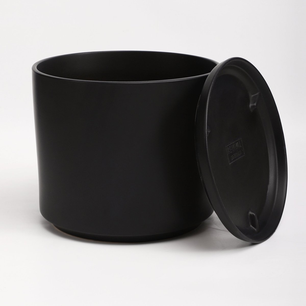 The Ceramic Cylinder Planter with Saucer, 2nd Generation - Ed's Plant Shop