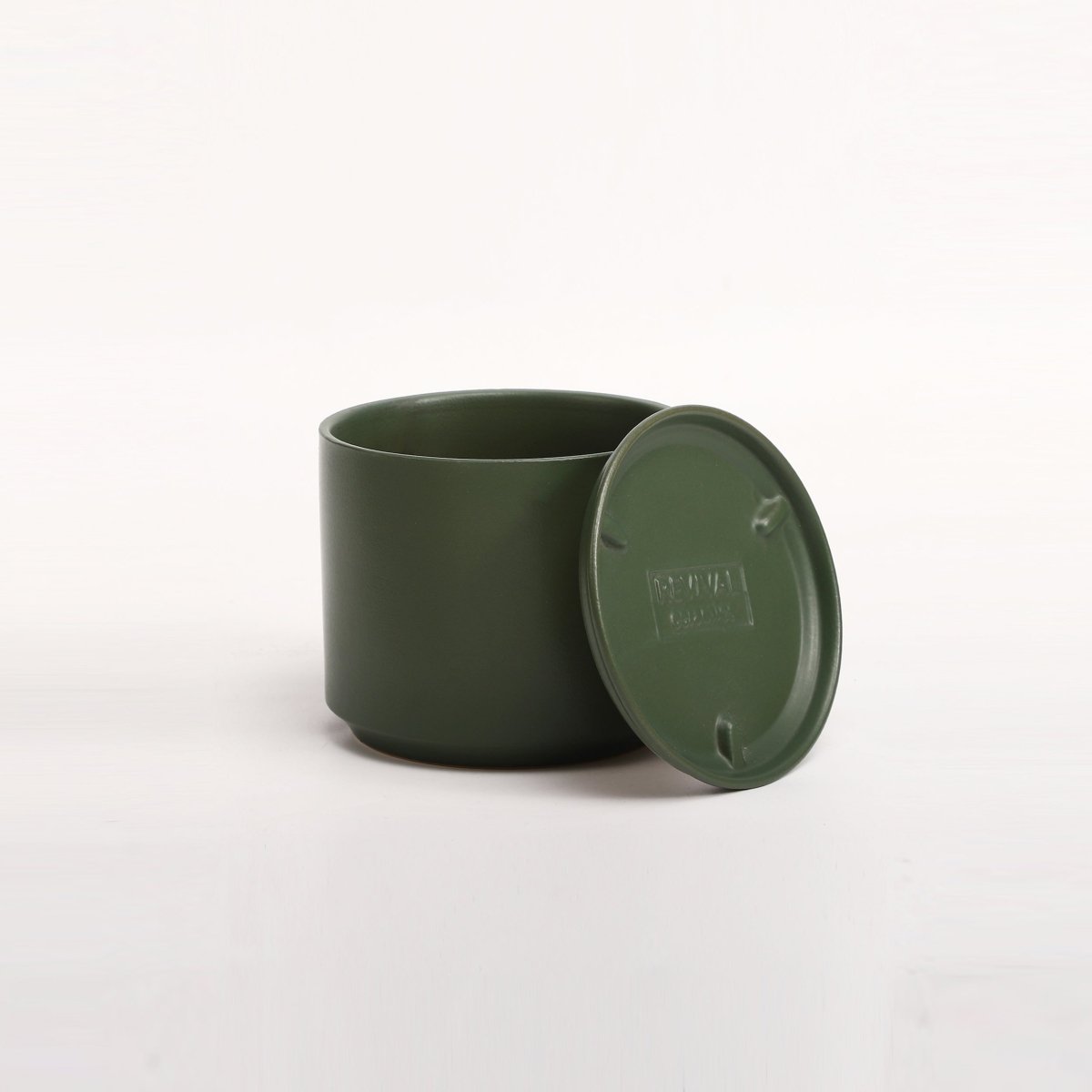 The Ceramic Cylinder Planter with Saucer, 2nd Generation - Ed's Plant Shop