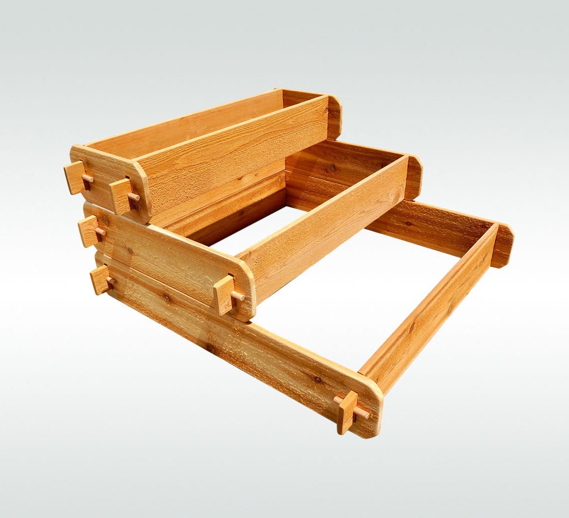 Timberlane Gardens Raised Garden Bed Kit 3 Tiered (1x3 2x3 3x3) Select Cedar Elevated Planter - Ed's Plant Shop