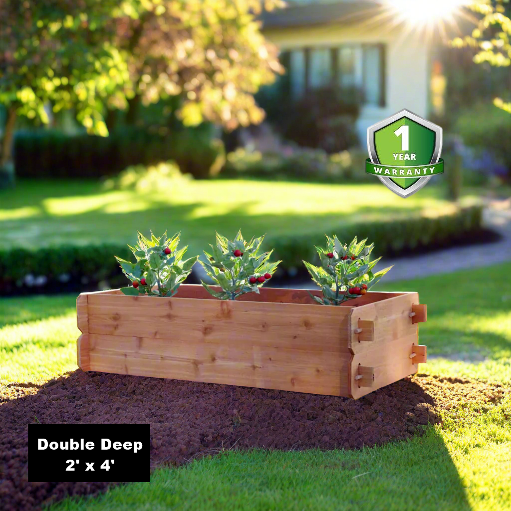 Timberlane Gardens Raised Garden Bed Kit Double Deep (Two 2x4) Select Cedar - Ed's Plant Shop