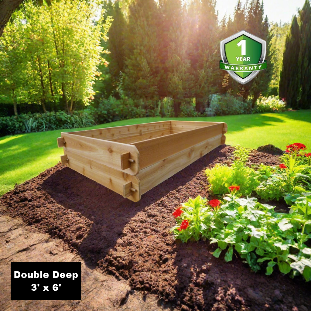 Timberlane Gardens Raised Garden Bed Kit Double Deep (Two 3x6) Select Cedar - Ed's Plant Shop