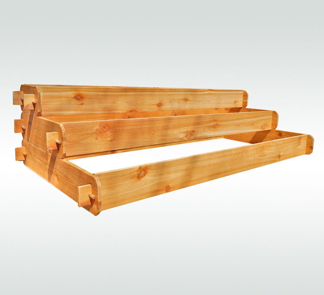 Timberlane Gardens Raised Garden Bed Kit Large 3 Tiered (1x6 2x6 3x6) Select Cedar Elevated Planter - Ed's Plant Shop