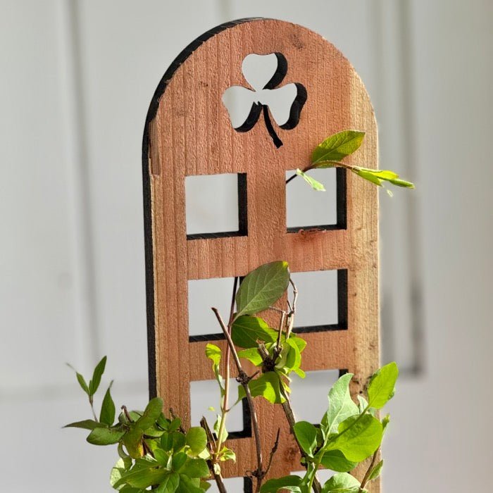Unique Shamrock Trellis | Made in USA with US Cedar/Redwood - Ed's Plant Shop