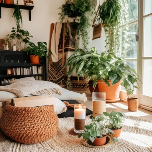 Urban apartment filled with easy-care indoor plants in modern décor