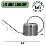 0.9 Liter - PLINT Stainless Steel Watering Can - Ed's Plant Shop