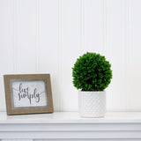 10" Artificial Boxwood Topiary Plant with Decorative Planter - Ed's Plant Shop