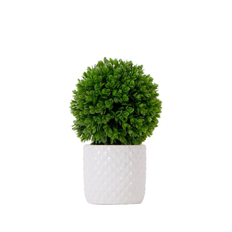 10" Artificial Boxwood Topiary Plant with Decorative Planter - Ed's Plant Shop