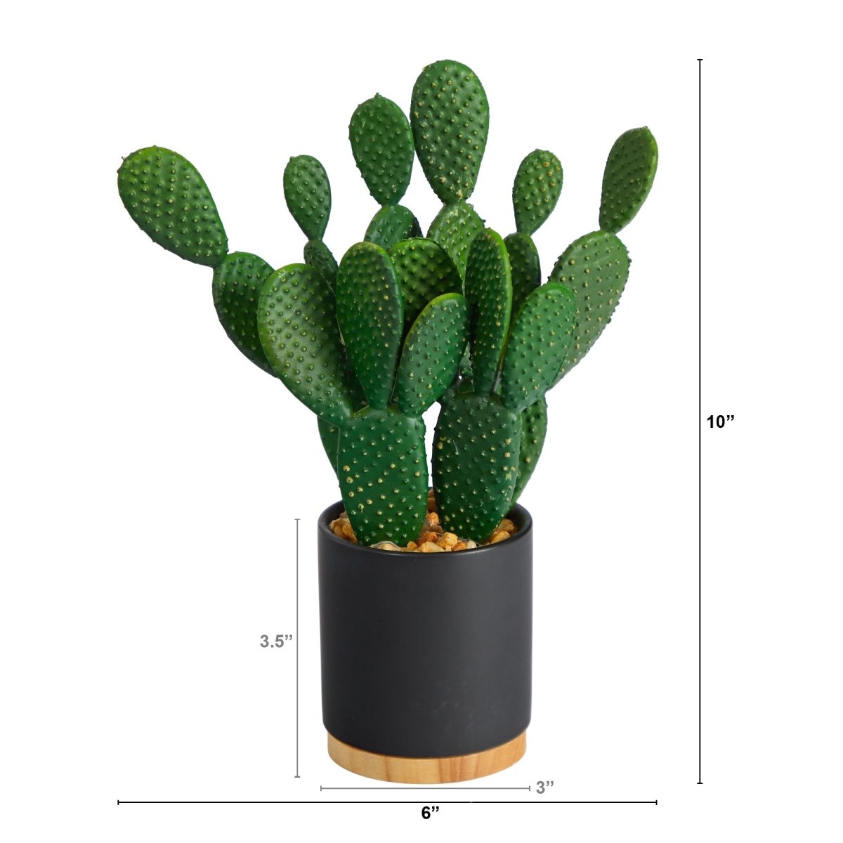 10” Artificial Cactus Succulent Plant in Planter | Desert-Inspired Decor