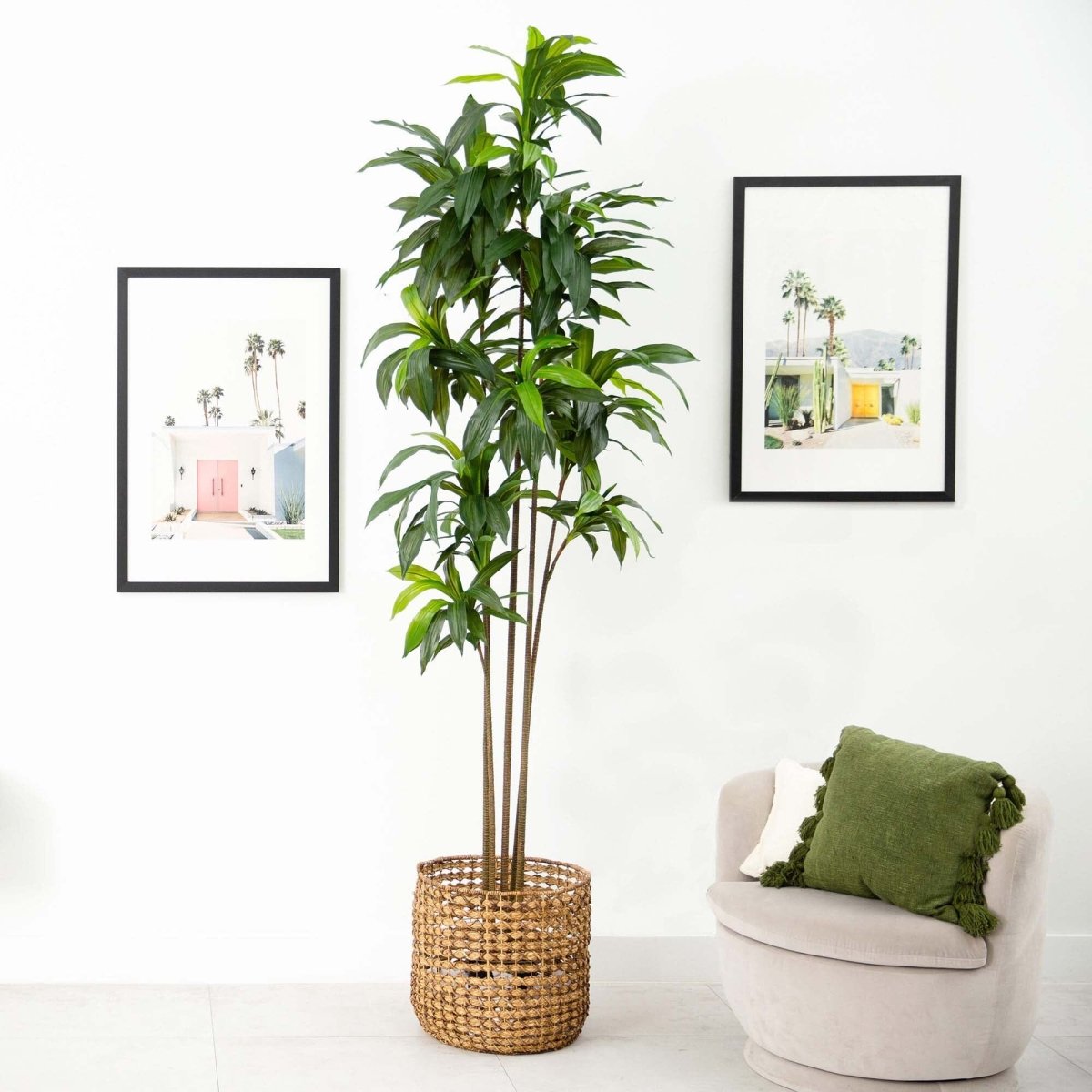 faux dracaena Nearly Natural 10ft. Artificial Dracaena Tree with Real Touch Leaves