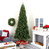 10' Cashmere Slim Artificial Christmas Tree with 750 Warm White LED Lights - Ed's Plant Shop