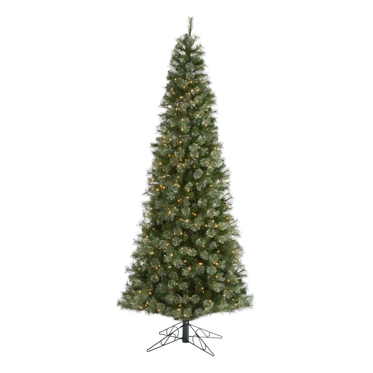 10' Cashmere Slim Artificial Christmas Tree with 750 Warm White LED Lights - Ed's Plant Shop