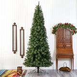 10' Cashmere Slim Artificial Christmas Tree with 750 Warm White LED Lights - Ed's Plant Shop