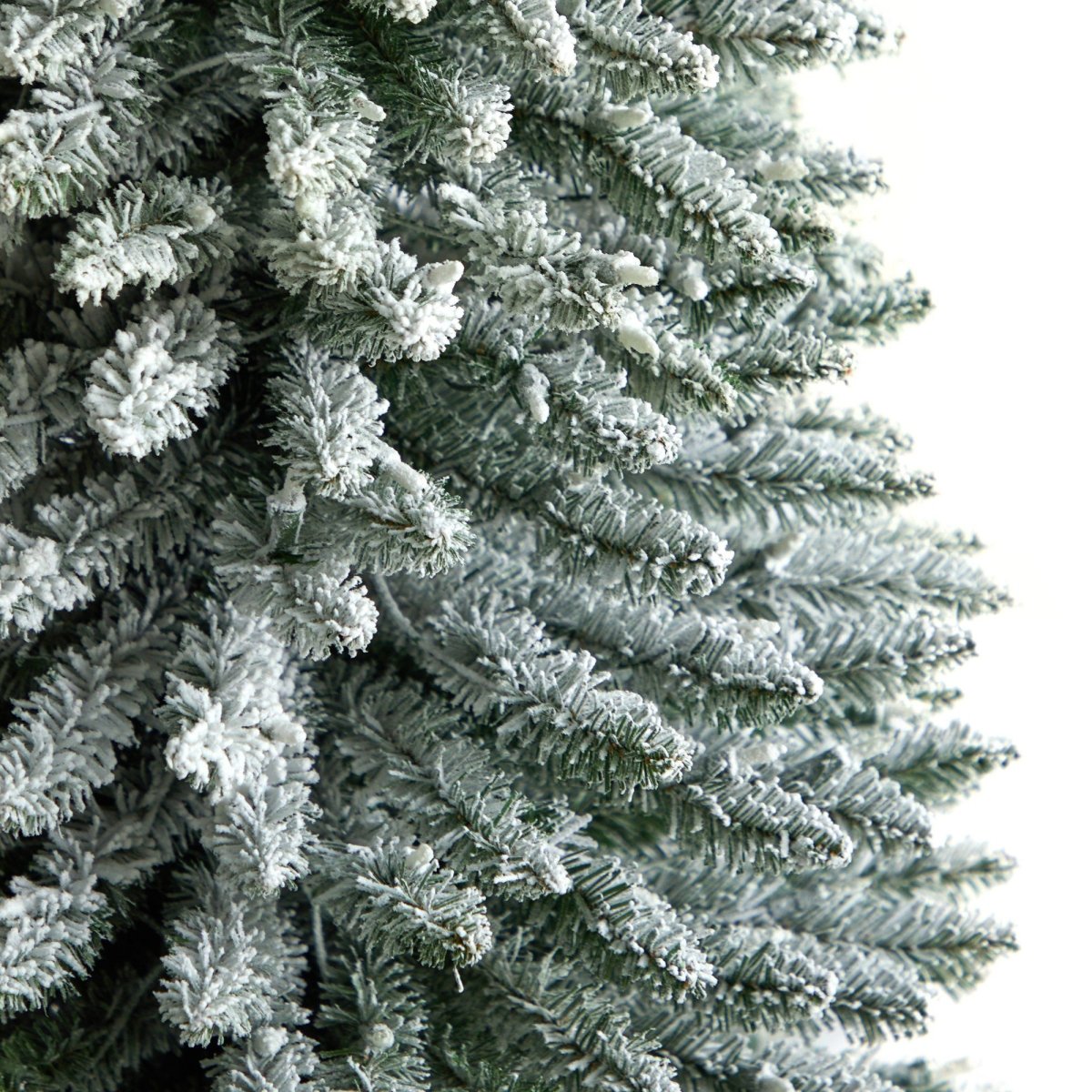 10' Flocked Pencil Artificial Christmas Tree | Slim Design & 700 Lights - Ed's Plant Shop