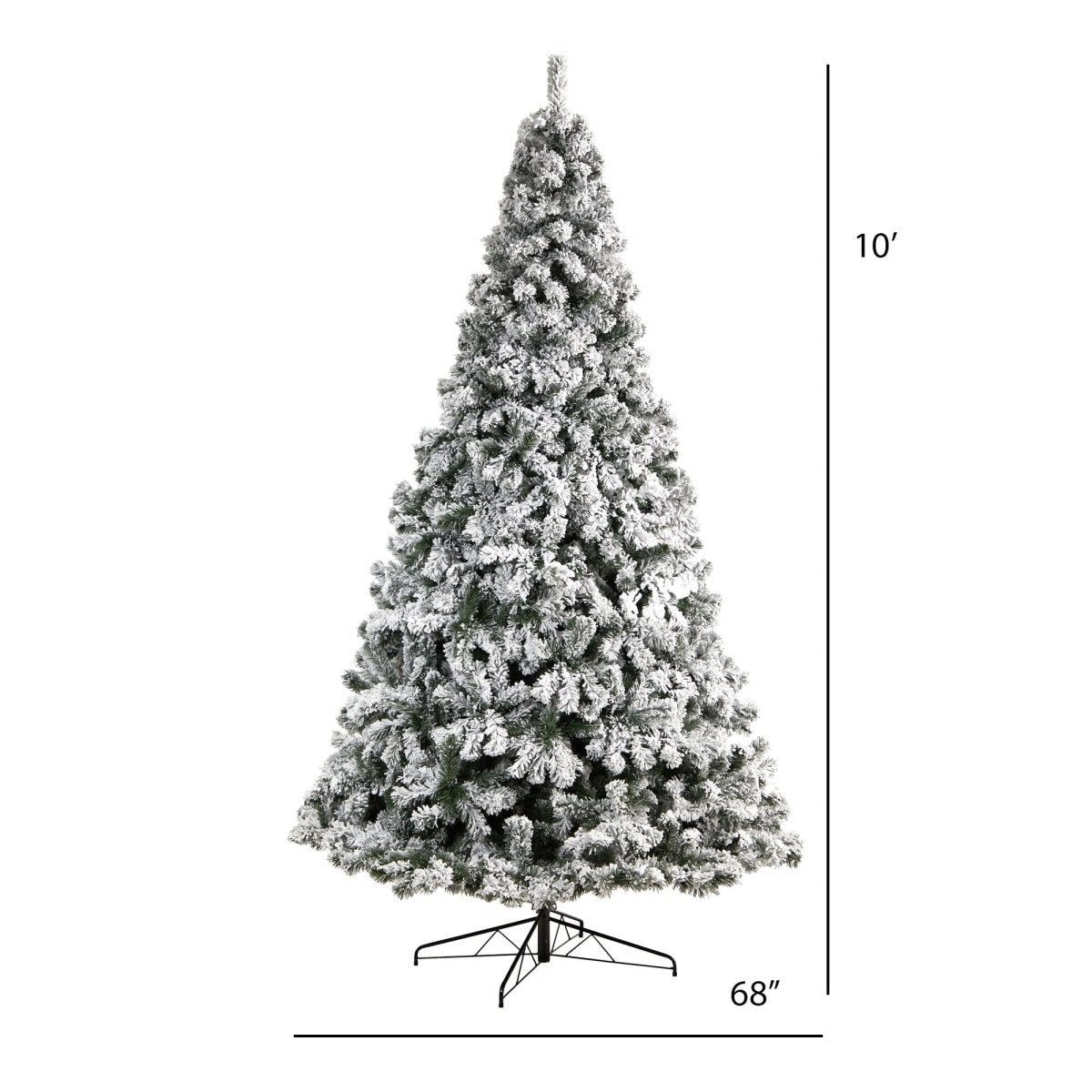 10' Flocked West Virginia Fir Artificial Christmas Tree with Snow - Ed's Plant Shop