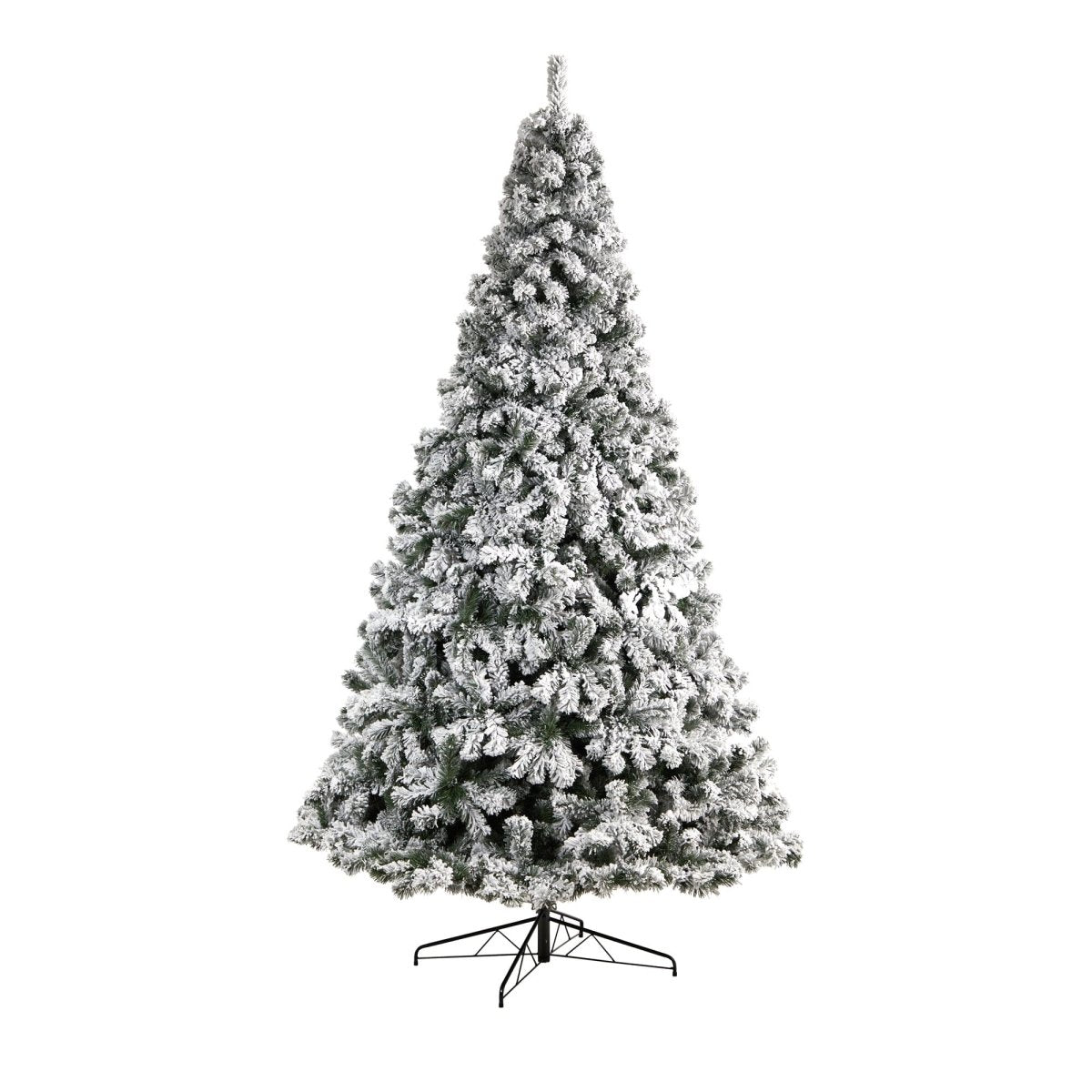 10' Flocked West Virginia Fir Artificial Christmas Tree with Snow - Ed's Plant Shop