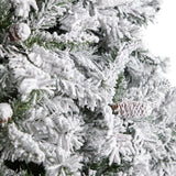 10' Flocked White River Mountain Pine Christmas Tree with Pinecones and 800 Clear LED Lights - Ed's Plant Shop