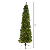 10’ Slim Green Mountain Pine Artificial Christmas Tree with 800 Clear LED Lights - Ed's Plant Shop