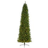 10’ Slim Green Mountain Pine Artificial Christmas Tree with 800 Clear LED Lights - Ed's Plant Shop