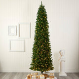 10’ Slim Green Mountain Pine Artificial Christmas Tree with 800 Clear LED Lights - Ed's Plant Shop