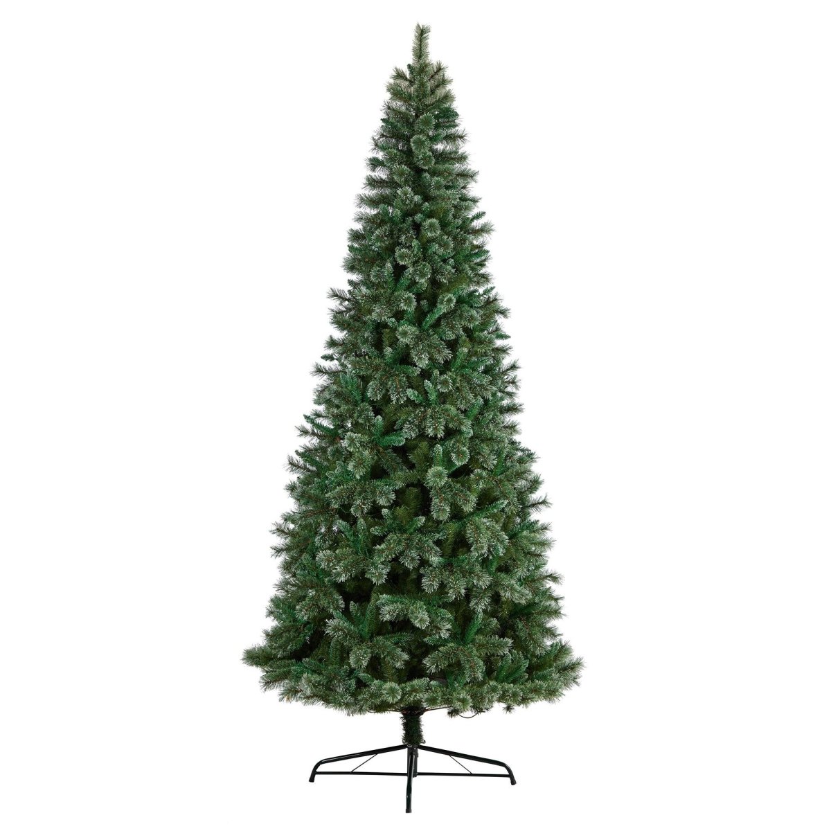 10’ Slim Snow Tip Pine Artificial Christmas Tree with 1,050 Clear LED Lights - Ed's Plant Shop