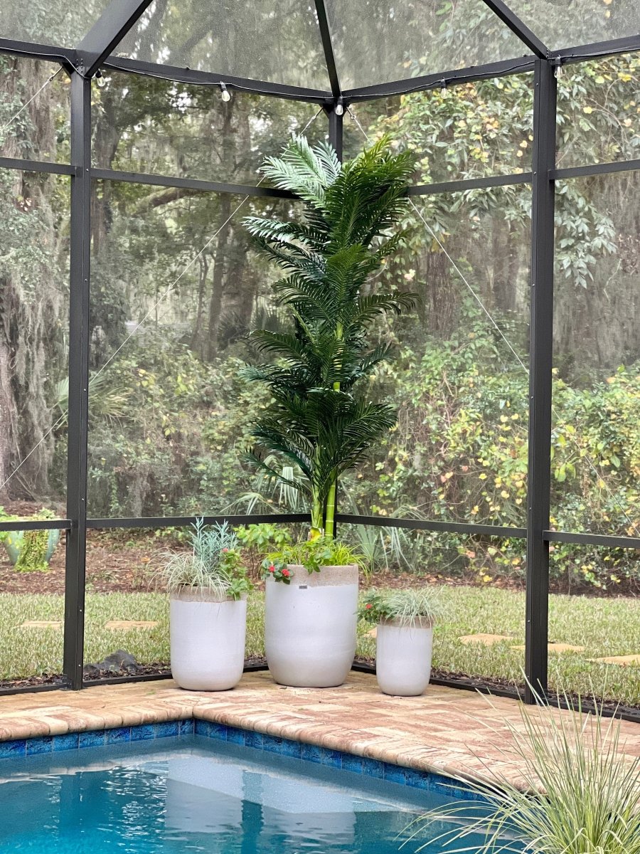 10’ Triple Stalk Golden Cane Artificial Palm Tree - Ed's Plant Shop