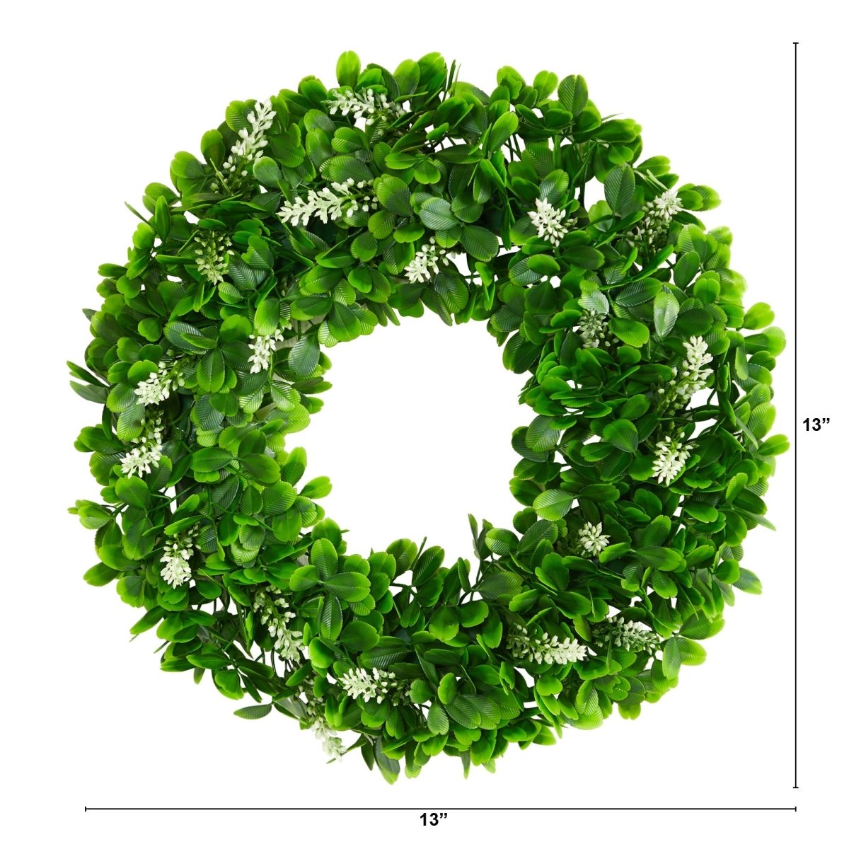 13” Jasmine Artificial Wreath – Lush Greenery for Year - Round Décor - Ed's Plant Shop