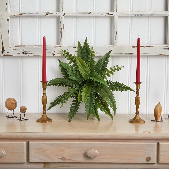 14 - in Artificial Boston Fern (Set of 6) – Lifelike Faux Ferns - Ed's Plant Shop
