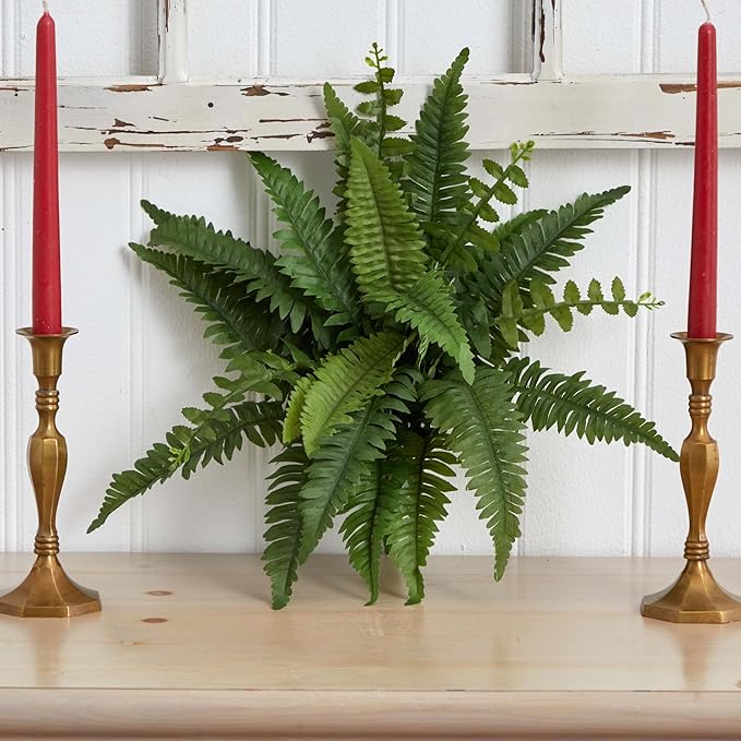 14 - in Artificial Boston Fern (Set of 6) – Lifelike Faux Ferns - Ed's Plant Shop