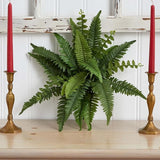 14 - in Artificial Boston Fern (Set of 6) – Lifelike Faux Ferns - Ed's Plant Shop