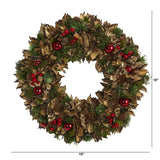 15” Holiday Artificial Wreath with Pine Cones & Ornaments – Festive Décor for Any Space - Ed's Plant Shop