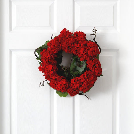 17” Artificial Geranium Wreath | Bold Floral Door Décor - Ed's Plant Shop