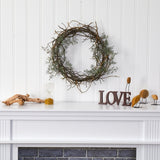 17” Frosted Twig Wreath | Seasonal Winter Décor - Ed's Plant Shop