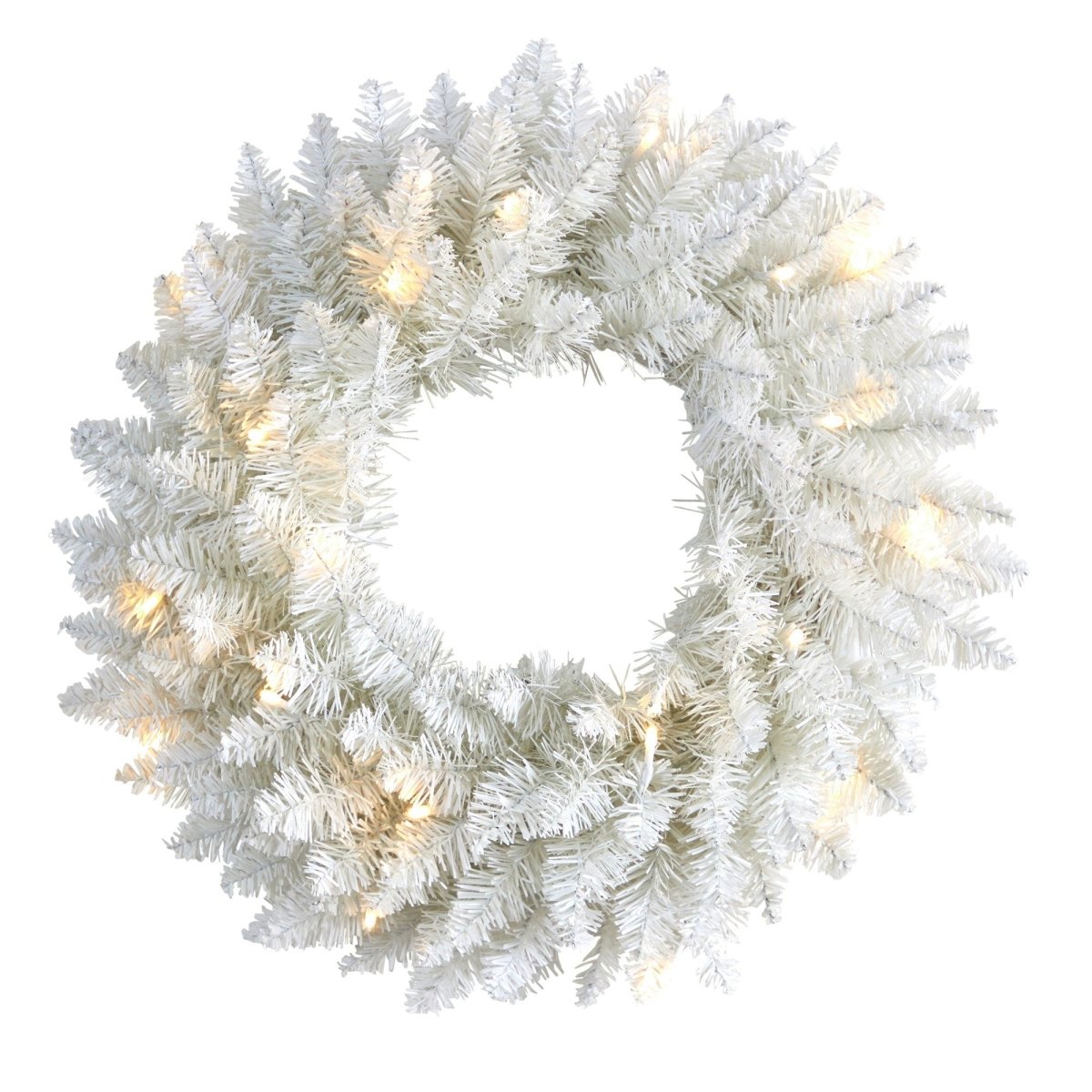 18 - in Colorado Spruce Artificial Christmas Wreath with 129 Bendable Branches and 20 Warm LED Lights - Ed's Plant Shop
